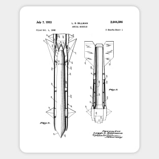 Army Aerial Missile Patent - Military Veteran Army Fan Art - White Sticker